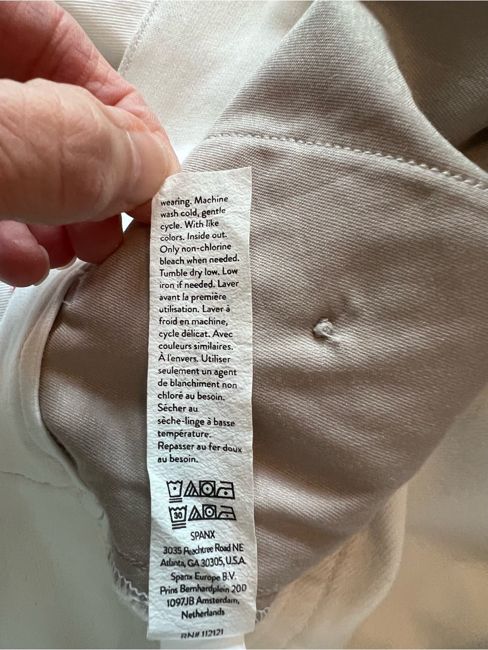 SPANX White Wide-Leg Cropped Twill Pants Size Large NWT - Picture 9 of 12